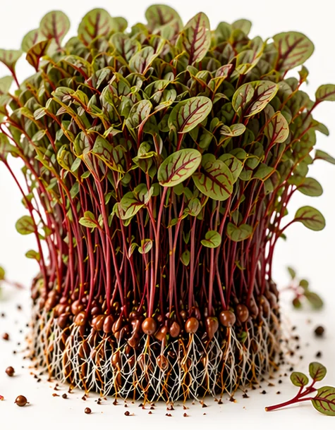 Illustrazione di microgreens Acetosa Rossa Venata