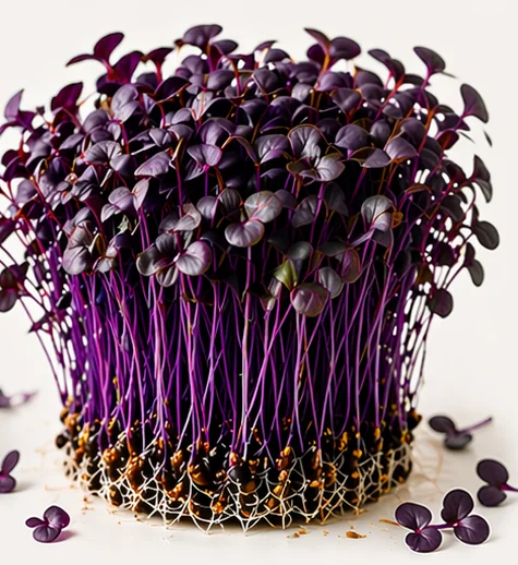 Illustrazione di microgreens Borragine Viola