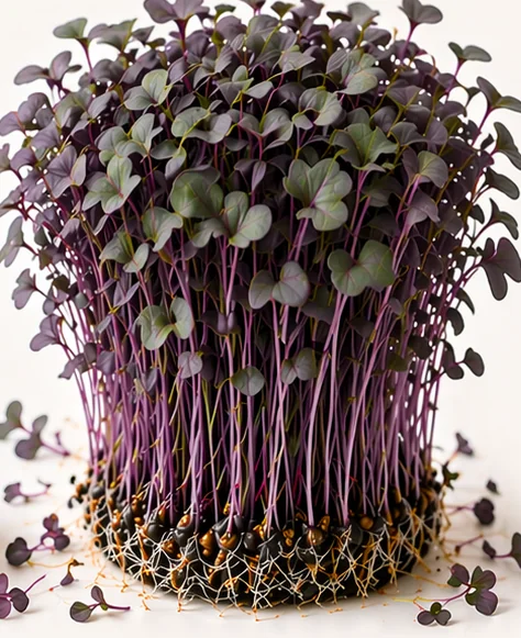 Illustrazione di microgreens Cavolo Red Russian Kale