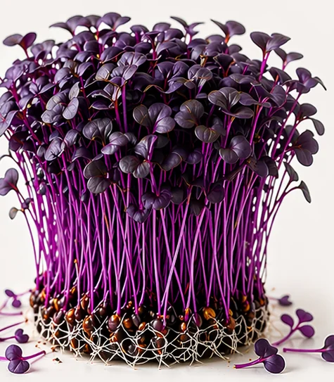 Illustrazione di microgreens Cavolo Rosso