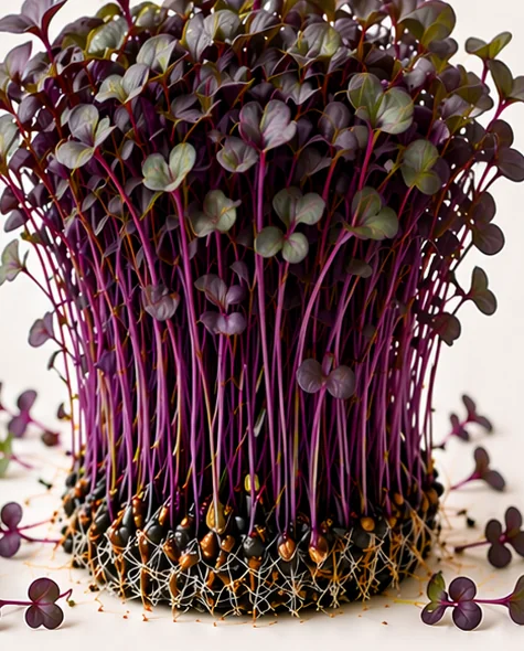 Illustrazione di microgreens Cavolo Rapa Rosso