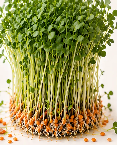 Illustrazione di microgreens Lenticchie Rosse