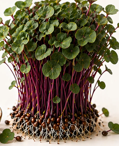 Illustrazione di microgreens Nasturzio Empress of India