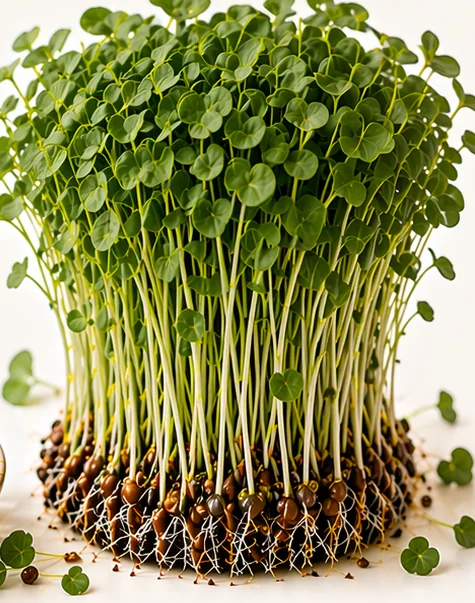 Illustrazione di microgreens Nasturzio Tom Thumb