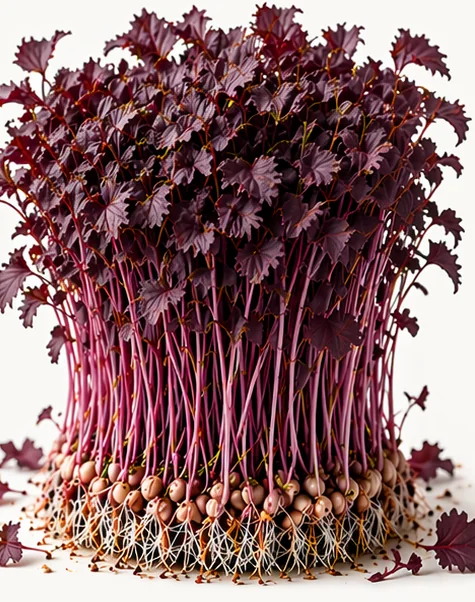 Illustrazione di microgreens Perilla Red Shiso