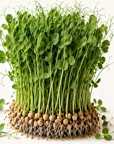Illustrazione di microgreens Pisello Foxy
