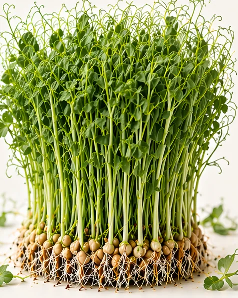 Illustrazione di microgreens Pisello Frilly