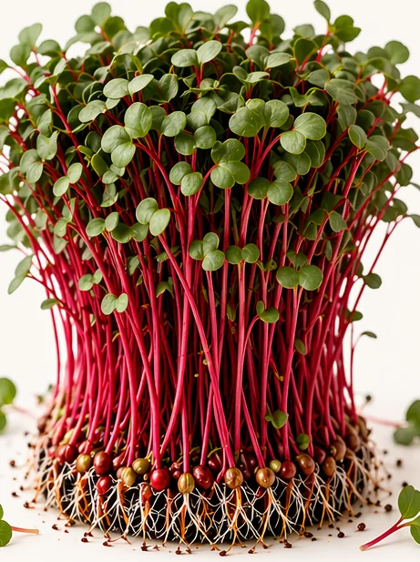 Illustrazione di microgreens Ravanello Red Rambo