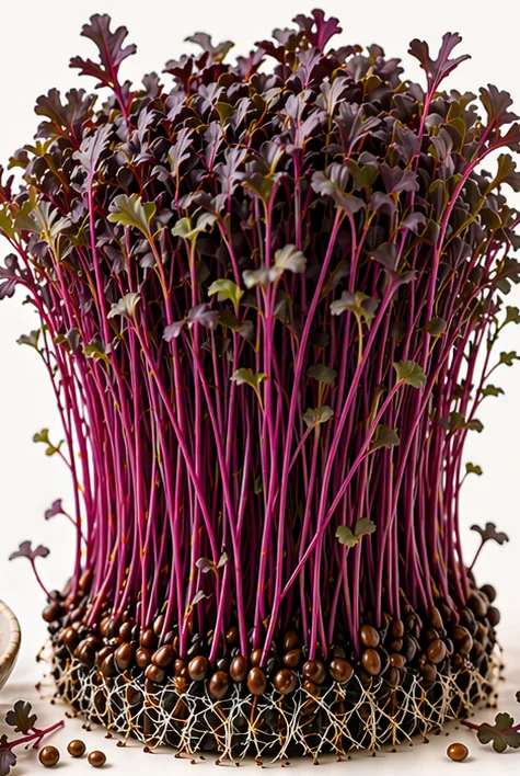 Illustrazione di microgreens Senape Rossa Gigante