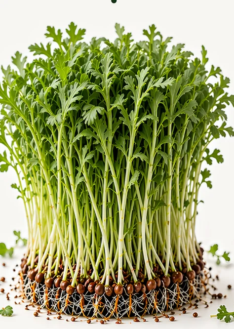 Illustrazione di microgreens Shungiku